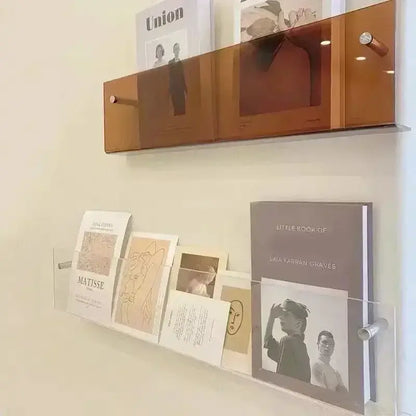 Murale acrylique étagère de rangement transparente avec magazines et livres pour enfants