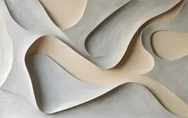 Tableau artistique abstrait 3D en tons gris et beige - Affiche sur toile de style moderne pour décoration intérieure élégante et contemporaine